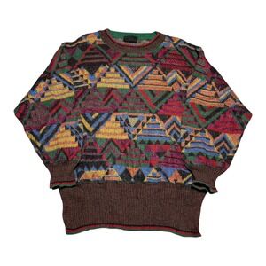 Vintage 80s 90s Bogner Western Wear Multicolor Patterned Sweater Men's XL‎